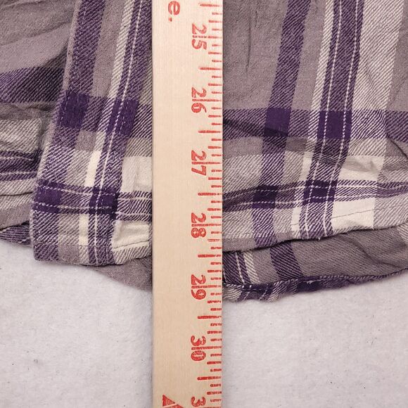 Urban Pipeline Madras Flannel Casual Button Up Shirt Mens Size L Purple Gray - Picture 7 of 10
